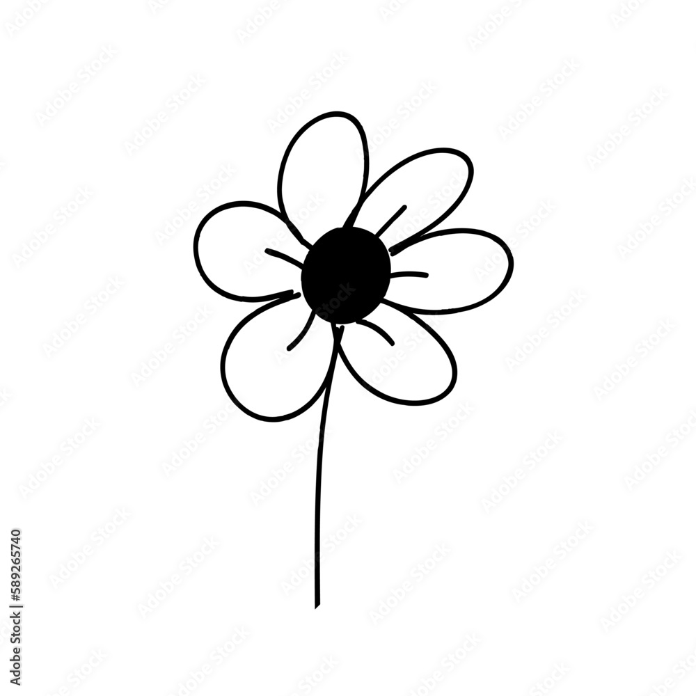 botanical leaf doodle wildflower line art botanical leaf doodle wildflower line art