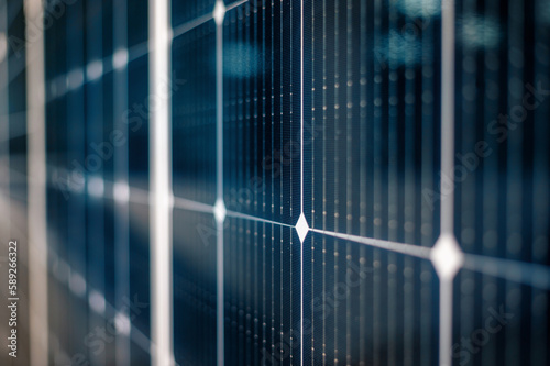 Obraz na płótnie Multiple solar panels on the roof of a manufacturing building w salonie