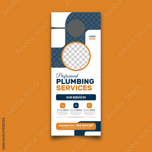 Plumbing door hanger vector template