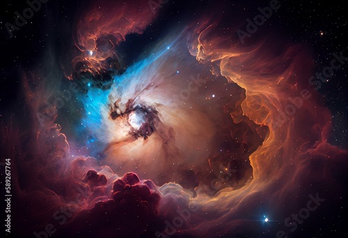 Stars nebula in space. Elements of this image furnished by NASA. Generative AI