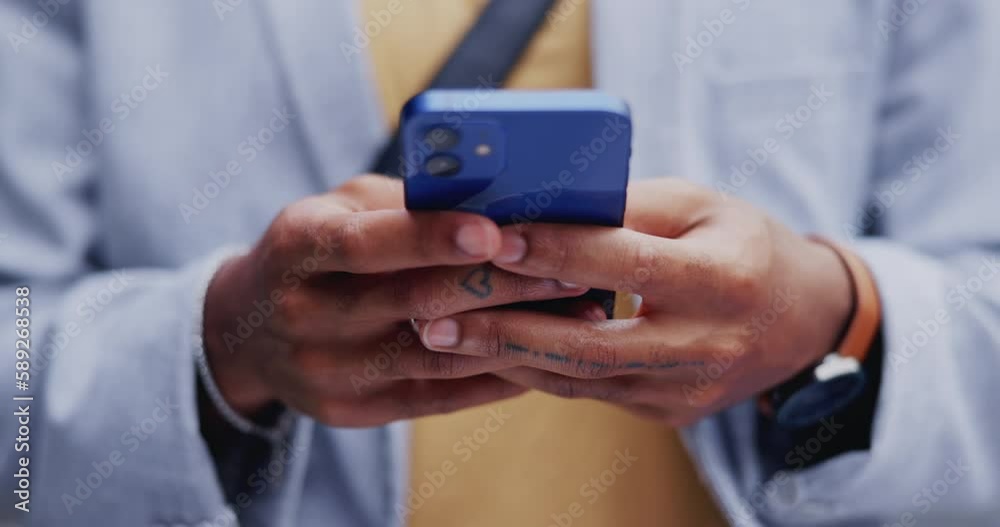 Phone communication, hands and man typing on ui, check email or surfing internet, web or online search. Social media app review, customer experience or person texting, message or contact digital user Phone communication, hands and man typing on ui, check email or surfing internet, web or online search. Social media app review, customer experience or person texting, message or contact digital user