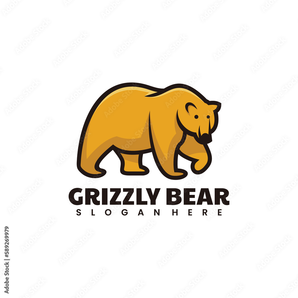 Grizzly bear logo mascot style