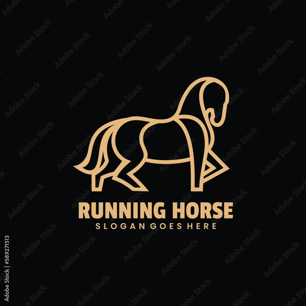 Fototapeta premium horse line art logo style