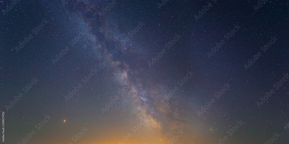 night starry sky with milky way, beautiful natural night sky background