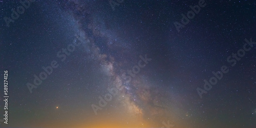night starry sky with milky way, beautiful natural night sky background © Yuriy Kulik