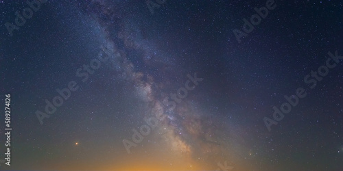 night starry sky with milky way, beautiful natural night sky background