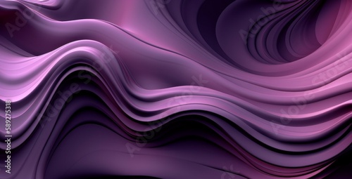 Abstract violet twisted waves background. Generative AI.