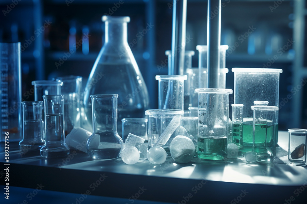 Labratory equipment background, generative ai. Labratory equipment background, generative ai.