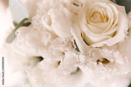 Bridal bouquet, flowers close-up, soft focus