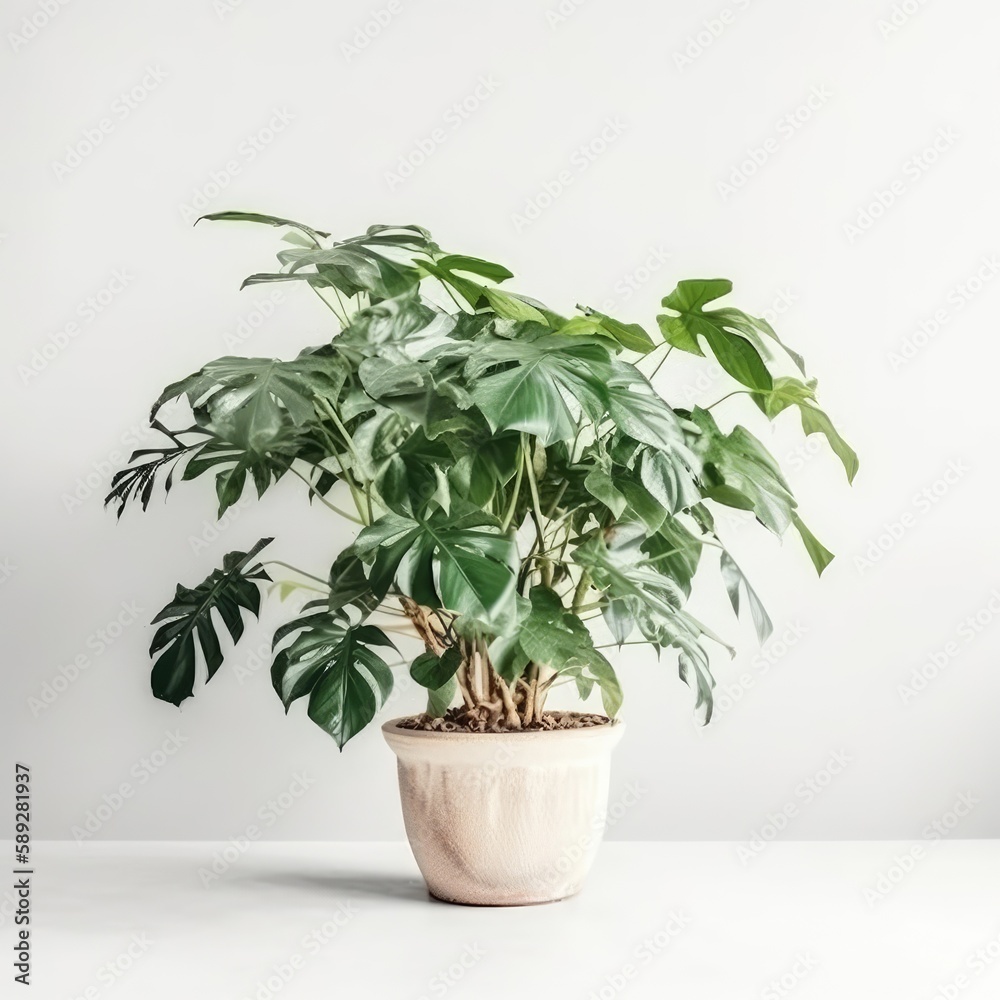 Obraz premium house plant on white background, generative ai