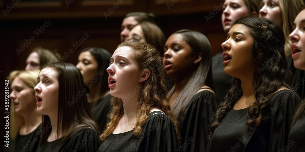 choir performing in harmony (created with Generative AI) choir performing in harmony (created with Generative AI)