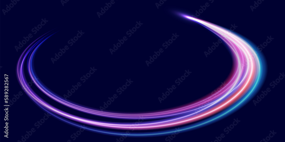 Modern abstract high-speed movement effect. Dynamic curve light trails. Velocity pattern for banner or poster design background. Vector eps10.