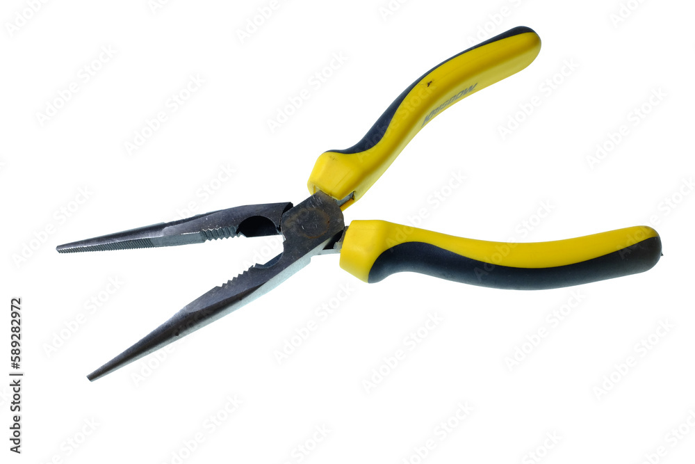 long nose pliers on white background long nose pliers on white background