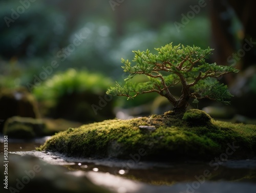 bonsai in japanese garden