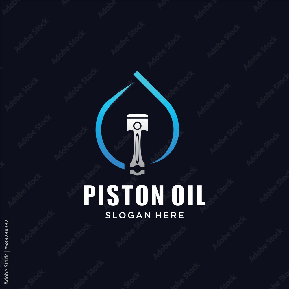 Vector piston engine oil droplets illustration of vehicle engine lubricants and industrial machines