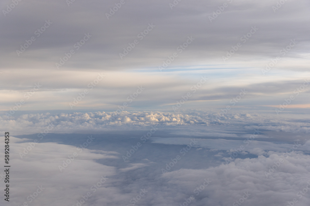 colorful dramatic sky with cloud at sunset