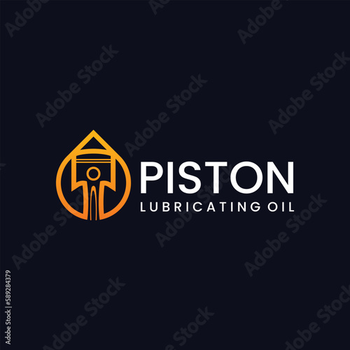 Vector piston engine oil droplets illustration of vehicle engine lubricants and industrial machines