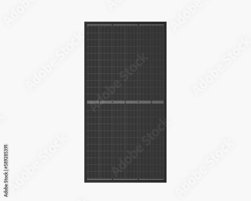 Black photovoltaic solar panel 