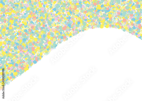 Color Polka Top White Background. Fun Circle