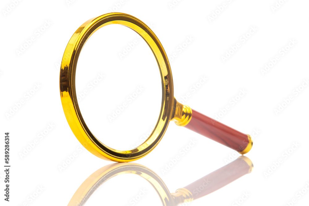 magnifying glass on a white background. optical search