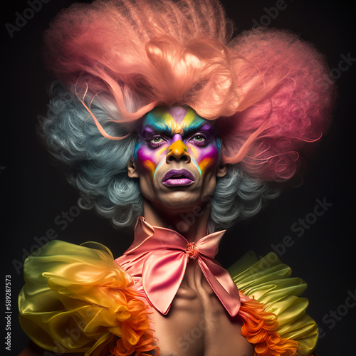 Portrait of drag queen, fictional character, show, generative ai