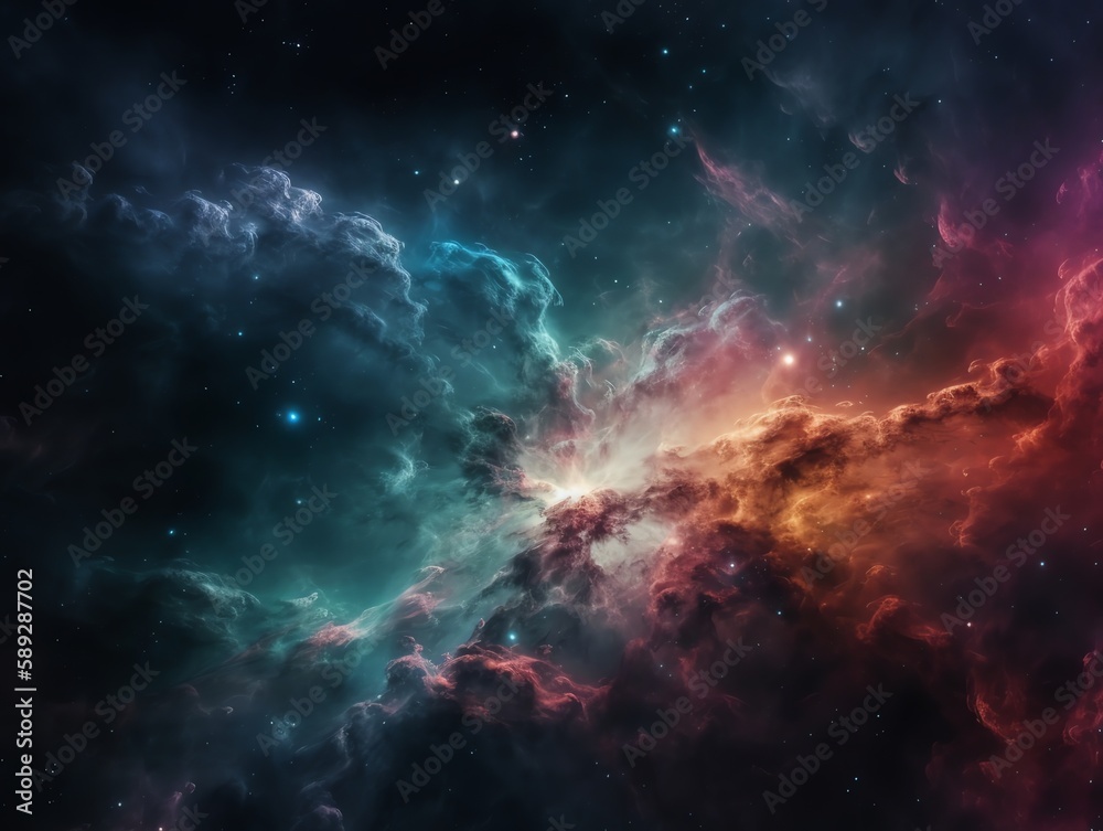 Beautiful space background with nebula and stars.
