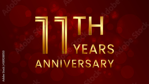 11 year anniversary celebration. Anniversary logo design with double line concept. Logo Vector Template Illustration