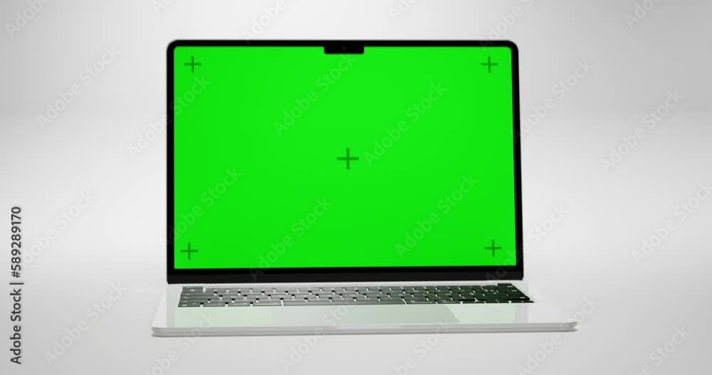 Green Screen Display Laptop Opens On A White Background. Empty Green Mock-Up Monitor For Video Call, Website Template Presentation Or Game Applications. Blank Screen Monitor 3D Render
Green Screen Display Laptop Opens On A White Background. Empty Green Mock-Up Monitor For Video Call, Website Template Presentation Or Game Applications. Blank Screen Monitor 3D Render