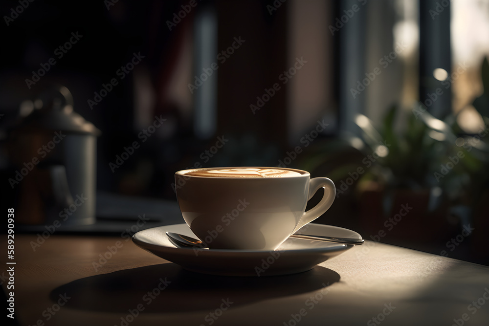 hot cup of coffee. generative ai
