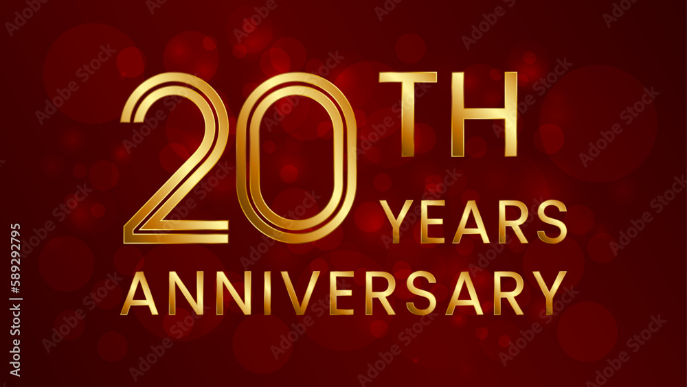 20 year anniversary celebration. Anniversary logo design with double line concept. Logo Vector Template Illustration