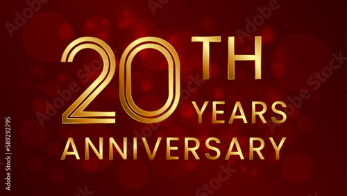 20 year anniversary celebration. Anniversary logo design with double line concept. Logo Vector Template Illustration