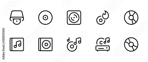 CD or DVD set icon. Disc icon, vector illustration. Editable Stroke. and Suitable for Web Page, Mobile App, UI, UX design.