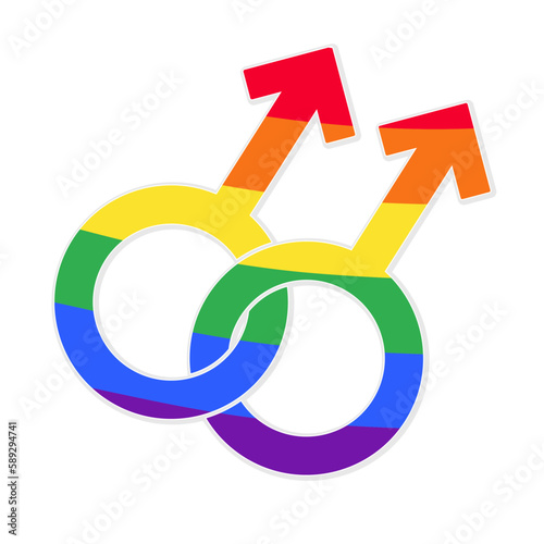 Gay symbol in rainbow colors vector illustration