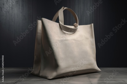 Shopper bag linen mockup. AI generated