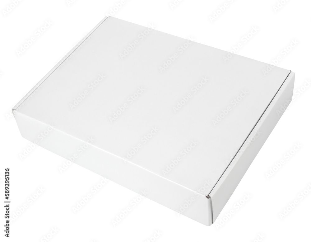 Closed blank white carton pizza box isolated on transparent background Closed blank white carton pizza box isolated on transparent background