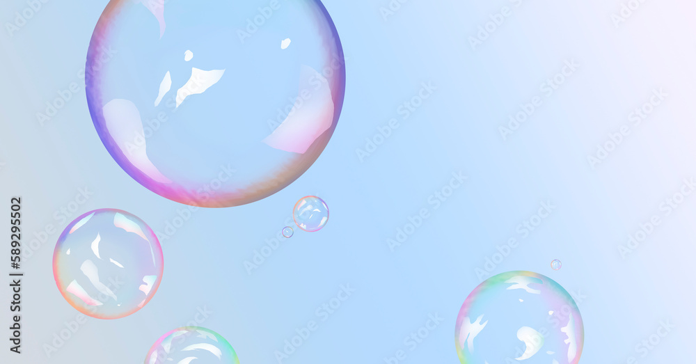 Several colorful bubbles on a blue background with copy space. Several colorful bubbles on a blue background with copy space.