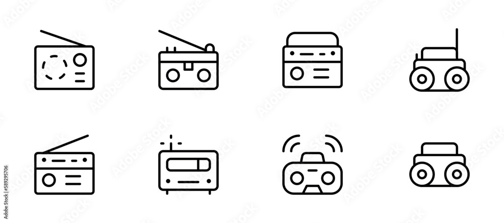 Radio icon vector, solid logo illustration. Editable Stroke. and Suitable for Web Page, Mobile App, UI, UX design. Radio icon vector, solid logo illustration. Editable Stroke. and Suitable for Web Page, Mobile App, UI, UX design.