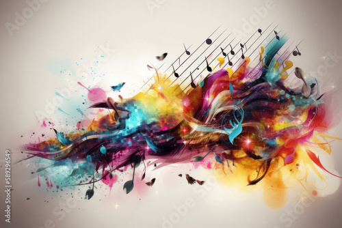 Colorful Illustration of Sound-Inspired Creative Music Background