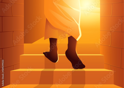 Jesus stepped out of the tomb