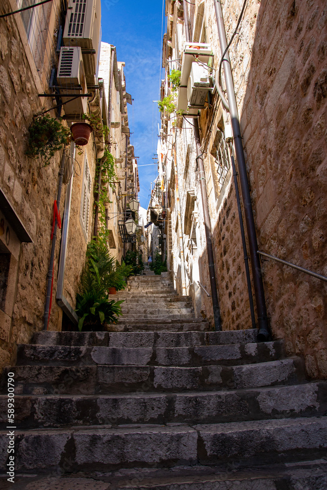 Street steps in the old town