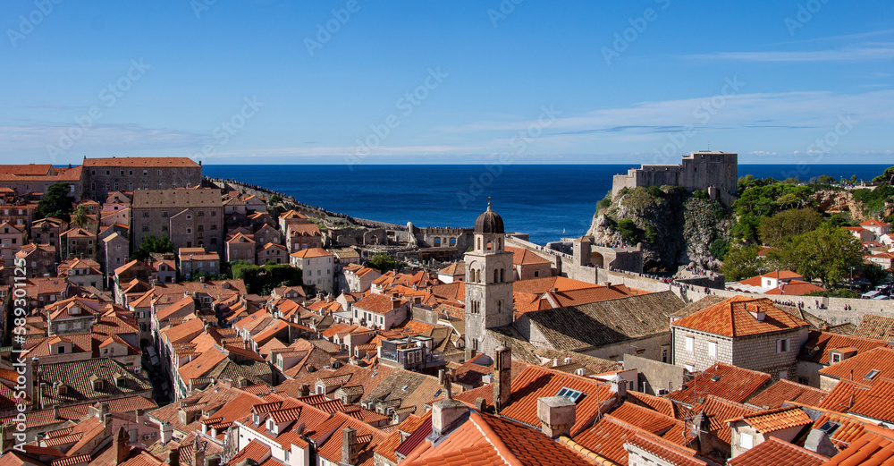 Aerial view of Dubrovnik old town