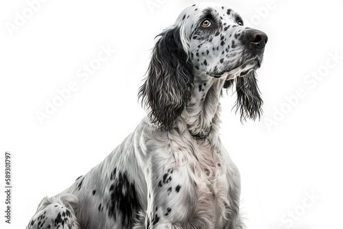Majestic English Setter Dog on White Background - Discover the Beauty of This Elegant Breed