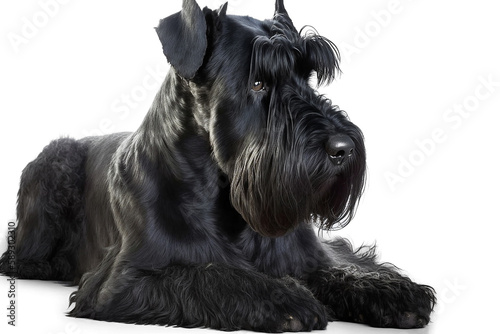 Strong and Loyal  Giant Schnauzer Pointer on White Background