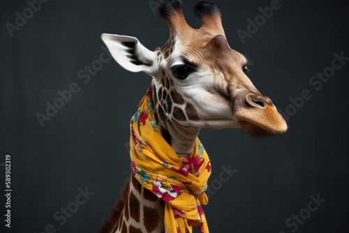 Funny Giraffe with Scarf