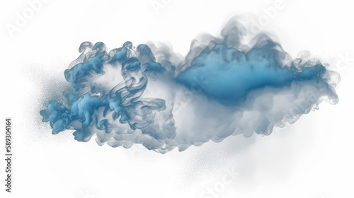 Smoke cloud blue dust floating mist cyan particles