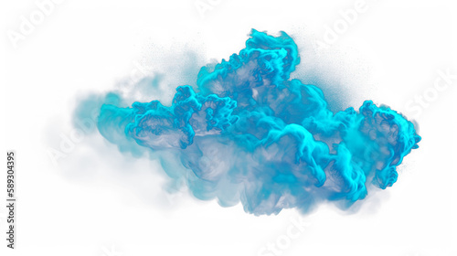 Smoke cloud blue dust floating mist cyan particles