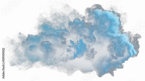 Smoke cloud blue dust floating mist cyan particles