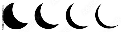 Obraz na plátně Set of moon crescent icons