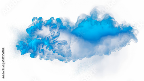 Smoke cloud blue dust floating mist cyan particles
