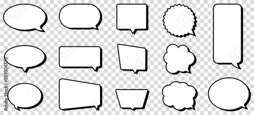 Speech bubble set. Vector illustration isolated on transparent background